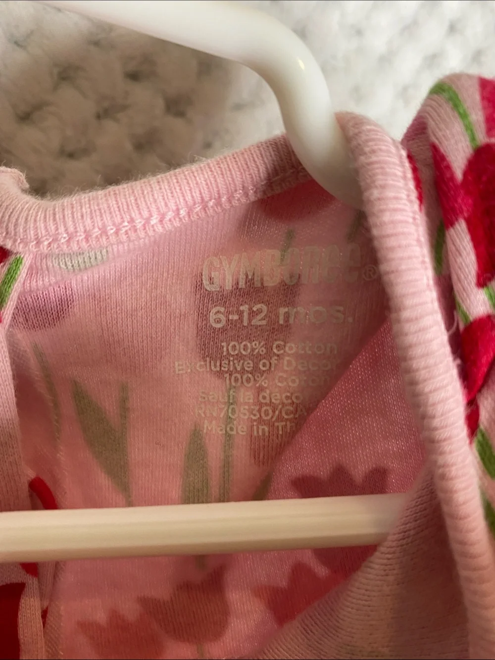 Vintage Gymboree Pink Tulip Print Romper outfit with Bow
